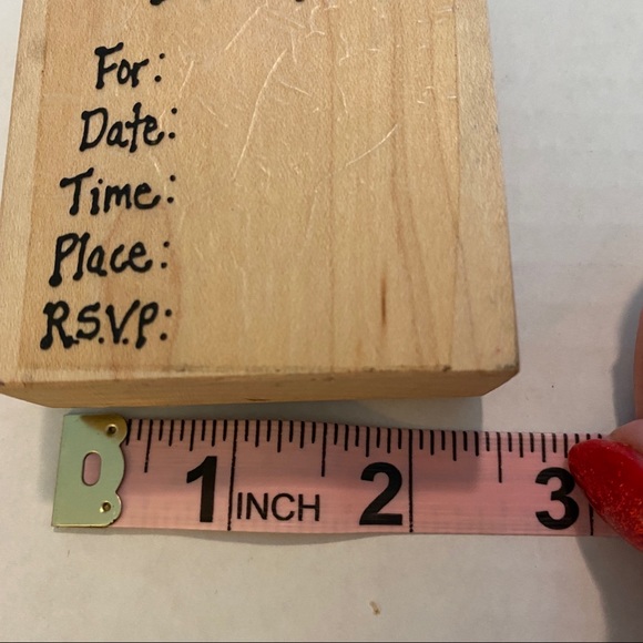 LARGE “Party Time“ Bundle Rubber Stamps 3” x 3” Alene’s Fun Stamps Wood Mounted - Picture 6 of 6